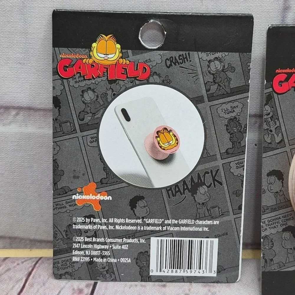 Lot Of 2~Nickelodeon Garfield‎ Cell Phone Grip~Officially Licensed~New